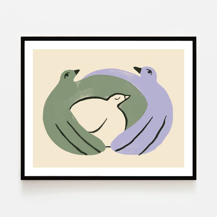 FAMILIA DE PÁJAROS, 10" x 8" — Póster de Julia GR para venta al por mayor de Paperole