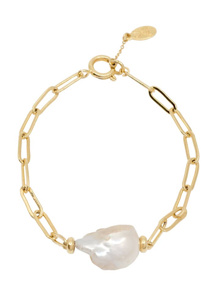 Bracciale a catena con clip in perle barocche per la vendita all'ingrosso da parte di Atelier Petites Pierres