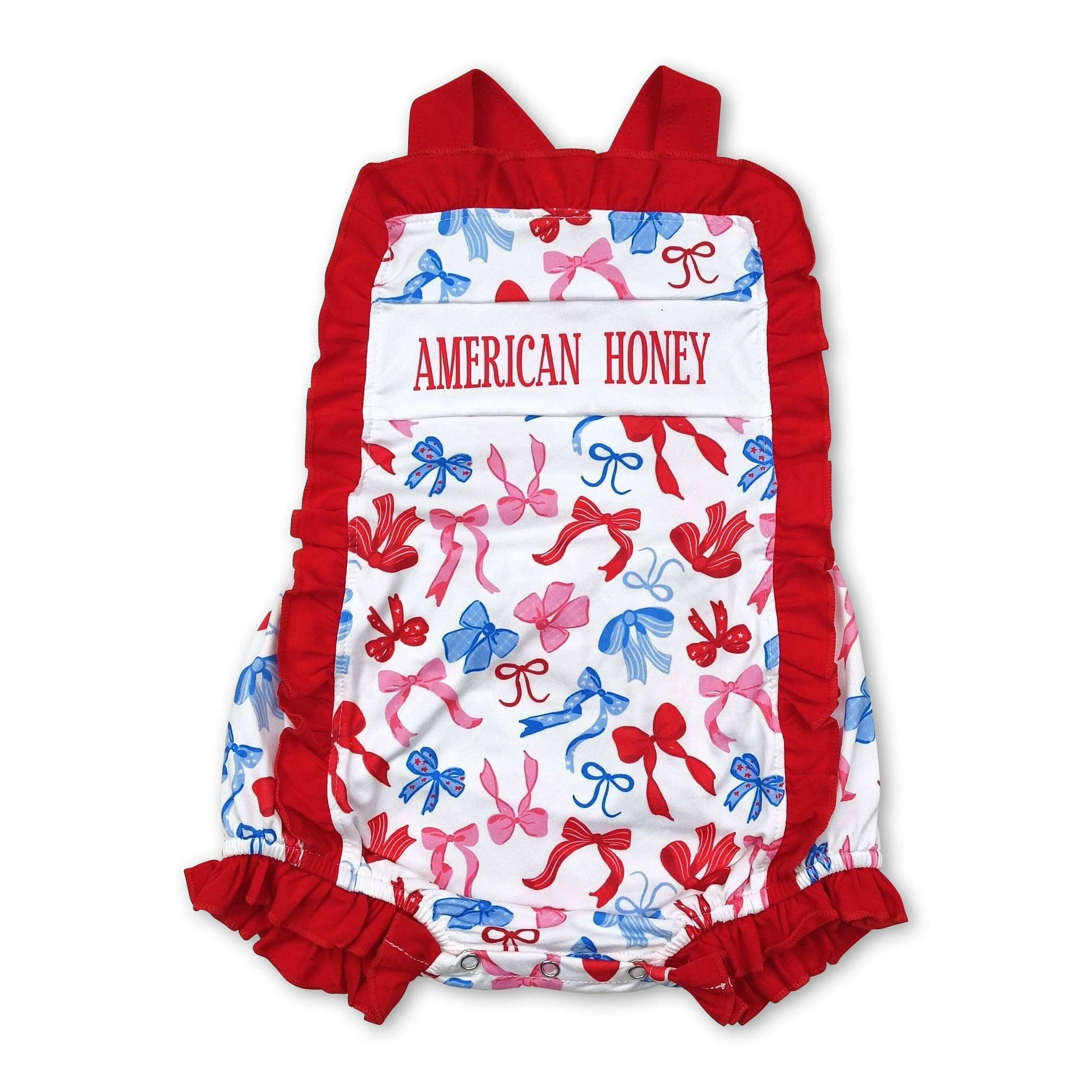 Yawoo Garments - Wholesale Bodysuit (Non-Footed) - Baby - American honey bows baby girls 4th of july romper0