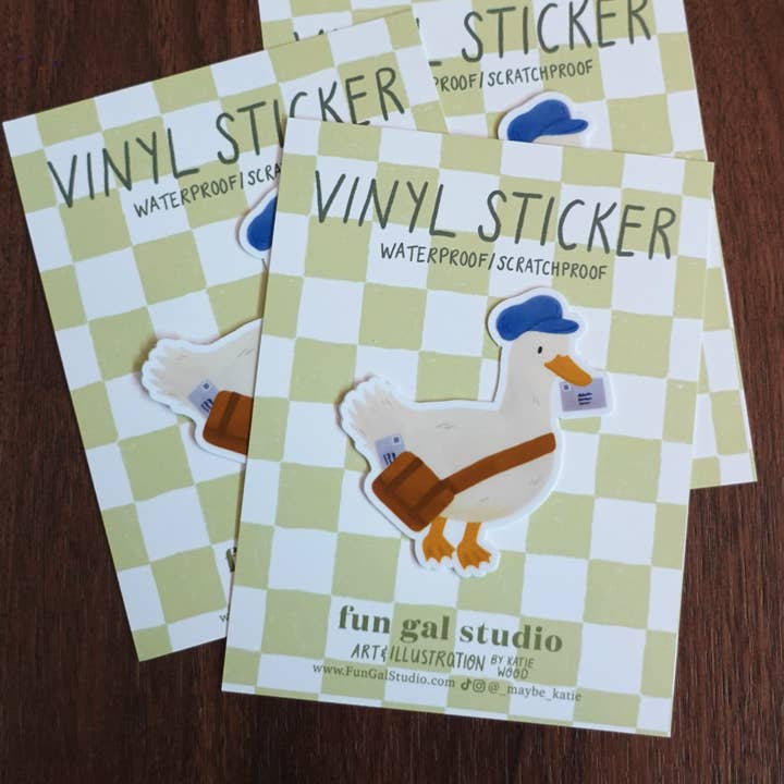 Fun Gal Studio - Wholesale Phone & Laptop Stickers - Mailman Duck - Die Cut Vinyl Sticker1