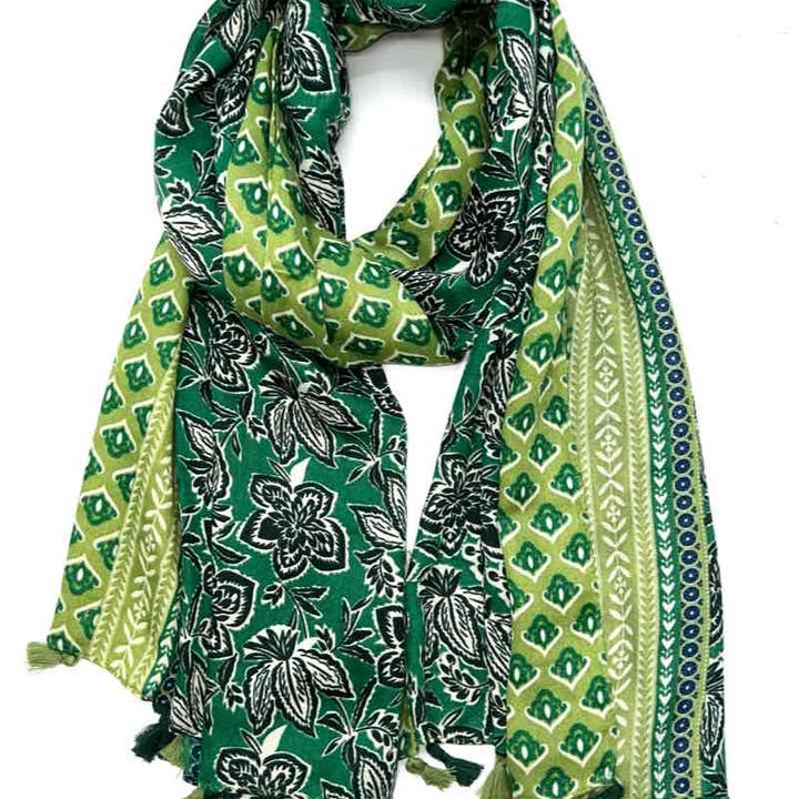 LINETA - Wholesale Sjaal - Dames - Sjaal met bladpatroon HH-1274