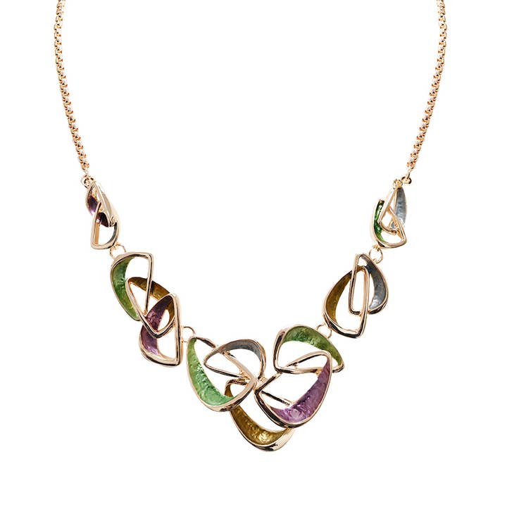 AMORINO SRL - Vendita all'ingrosso Girocollo/collier - COLLANA TRIANGOLI IRREGOLARI SMALTATI - SW2411A8192