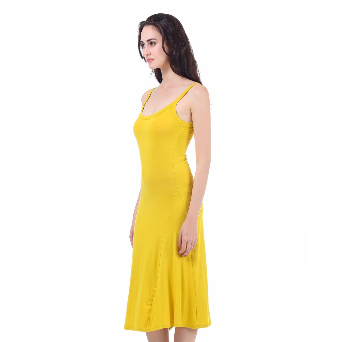 Mad Style - Wholesale Dress - Women's - Mustard Asymmetrical Jersey Dress3