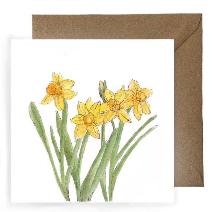 Spring Daffodils Card - LE135 for wholesale by Lora Elan Illustrations