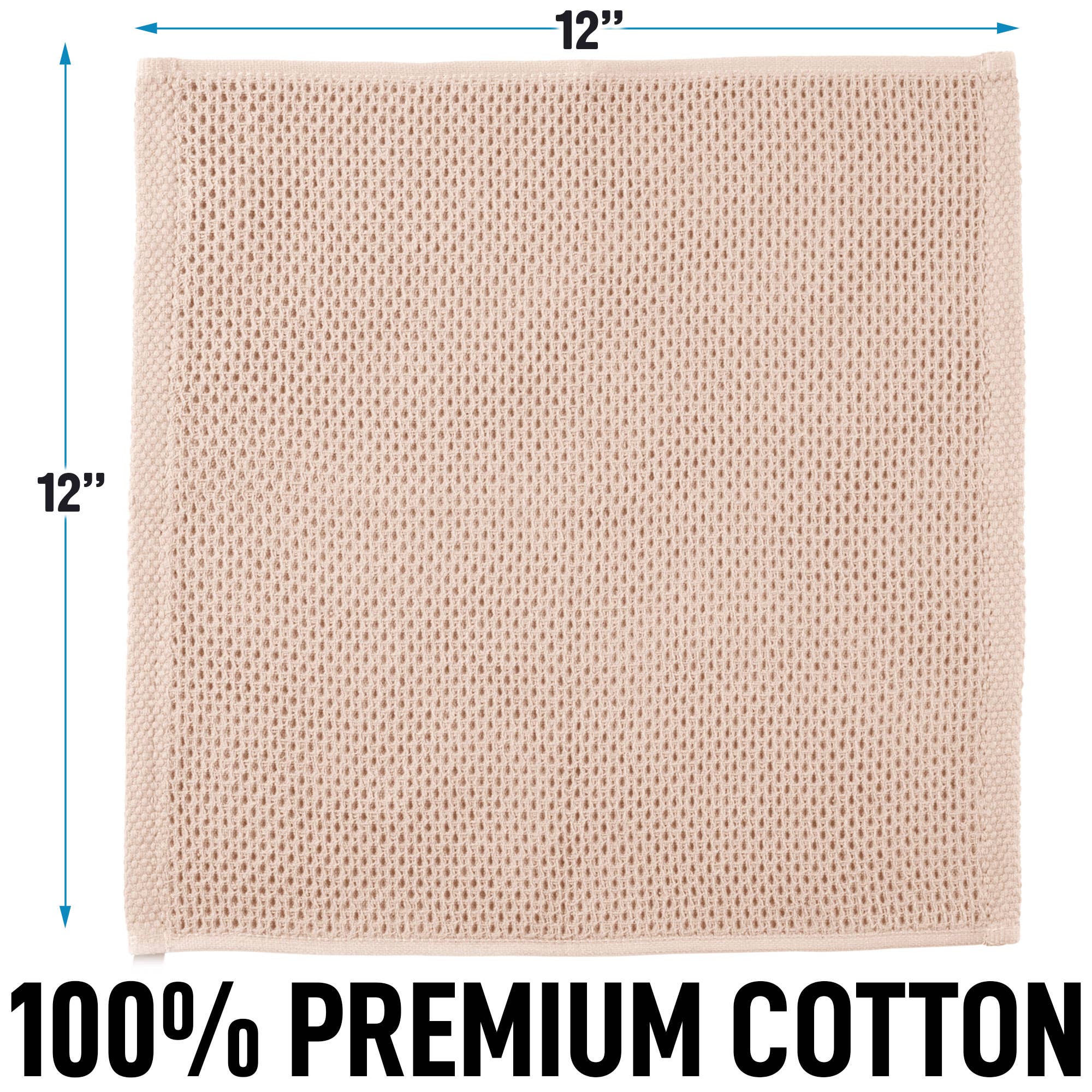 Zulay Kitchen - Vente Torchon - Torchons à vaisselle en tissu gaufré, 12 x 12 pouces (paquet de 3)17