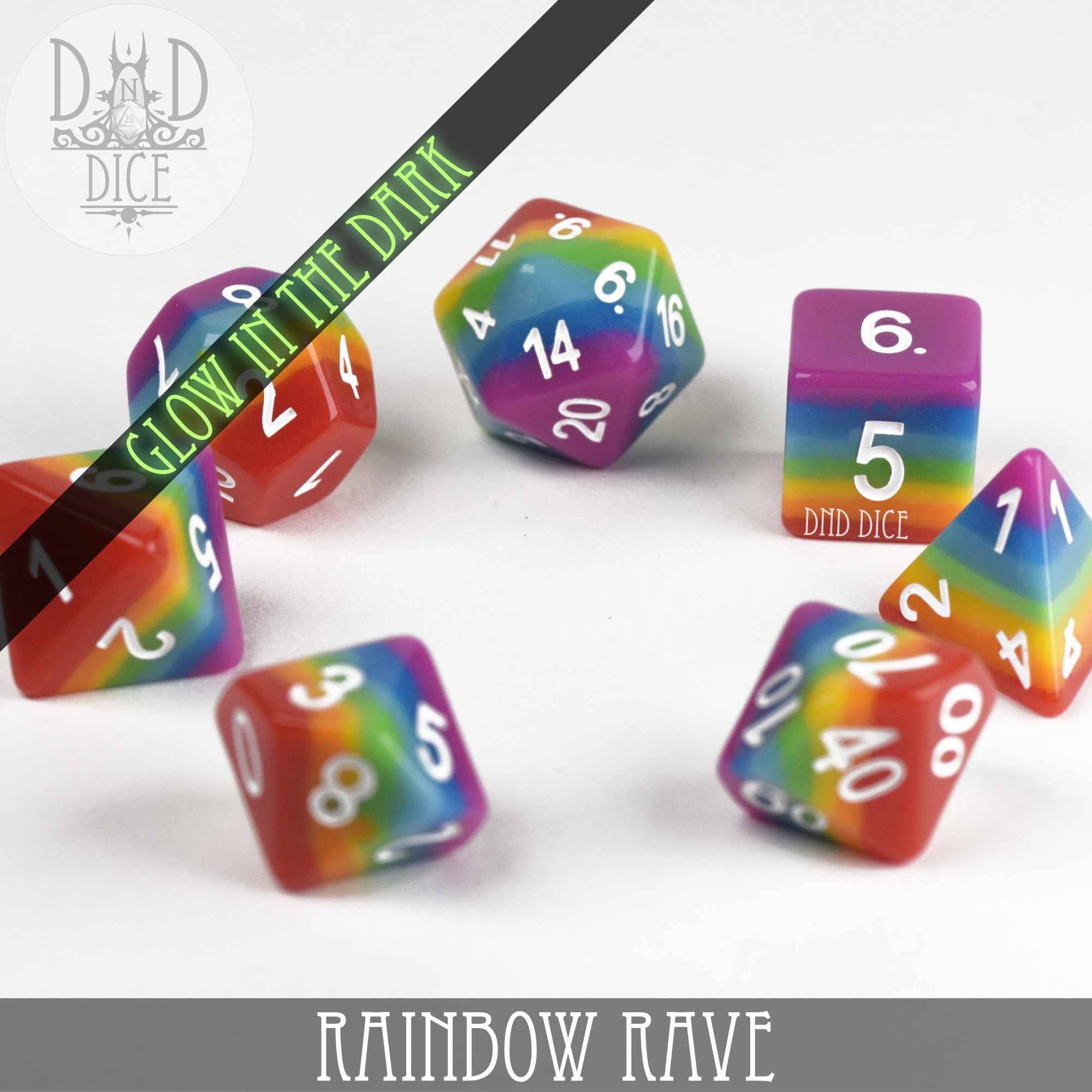 DNDDICE.COM - Wholesale Dice - Rainbow Rave (Glow)2