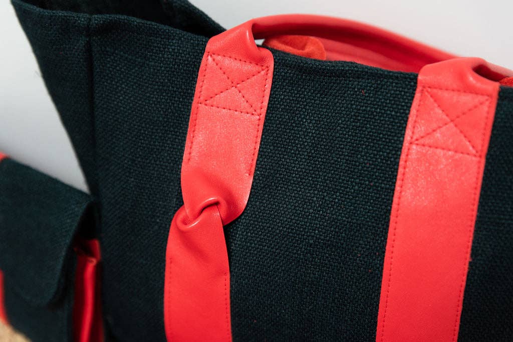 Fossette – Großhandel Tragetasche – Damen – Tragetasche - schwarzer Hanf, Fichte, Kamelleder11