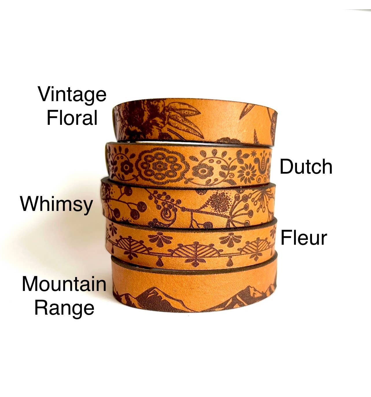 New Market Farmhouse - Wholesale Bangle Bracelet - Design Leather Snap Bracelet - Engraved Leather Cuff5