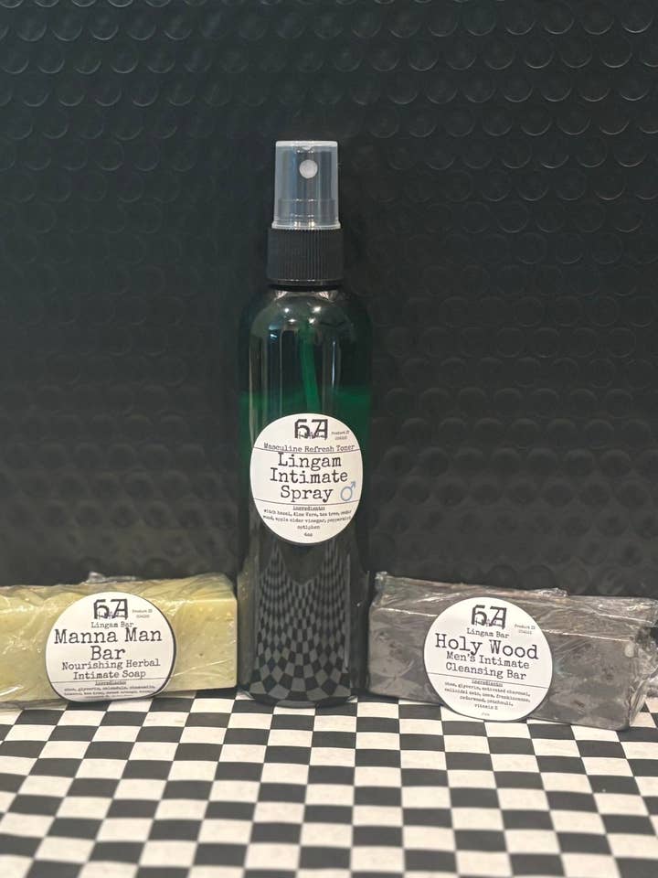 Ensemble de soins intimes Lingam pour la vente par ALCHEMICAL HERB ARTISTRY