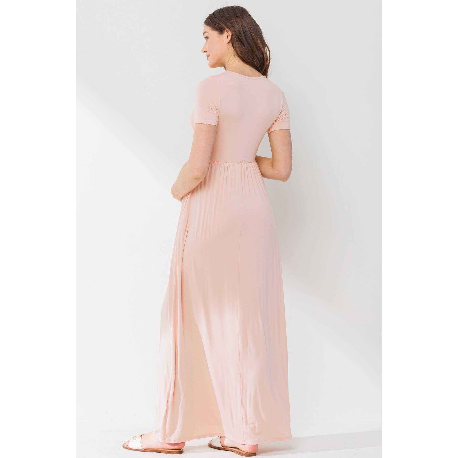 Hello Miz - Wholesale Dress - Maternity - Surplice Maternity Nursing Short Sleeve Maxi Dress11