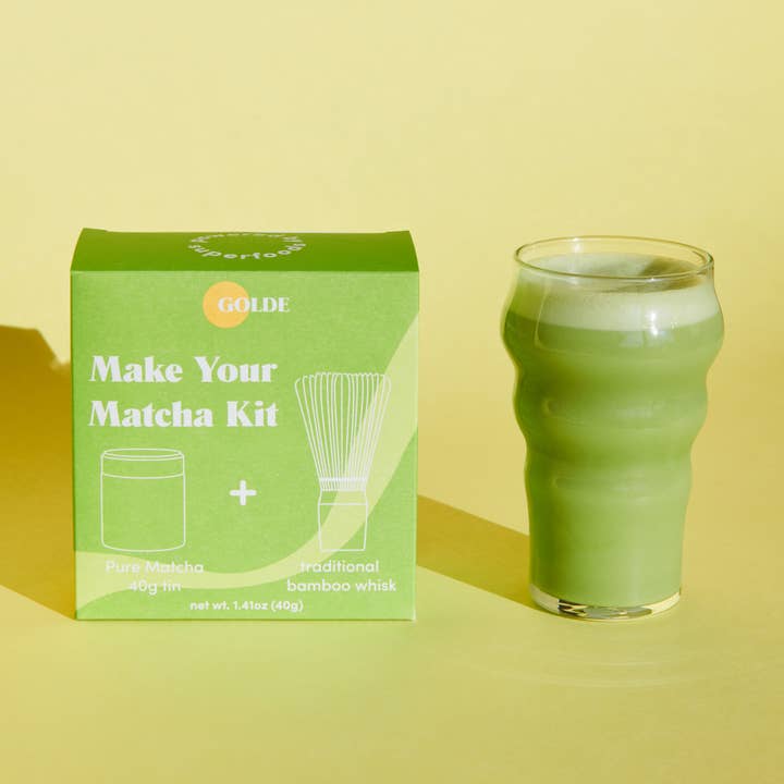 Ceremonial Matcha Kit: Bamboo Whisk + 40g Tin for wholesale by Golde