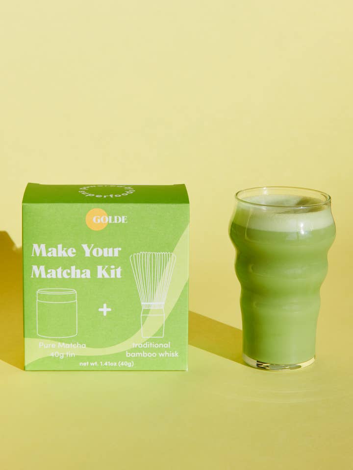 Ceremonial Matcha Kit: Bamboo Whisk + 40g Tin for wholesale by Golde