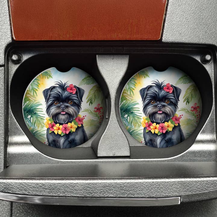 Caroline's Treasures - Wholesale Car Coaster - Unisex - Affenpinscher Luau Car Coasters DAC63440