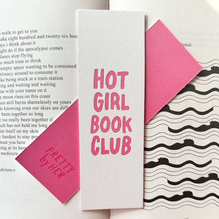 Hot Girl Book Club Letterpress Bookmark for wholesale by Pretty by Her
