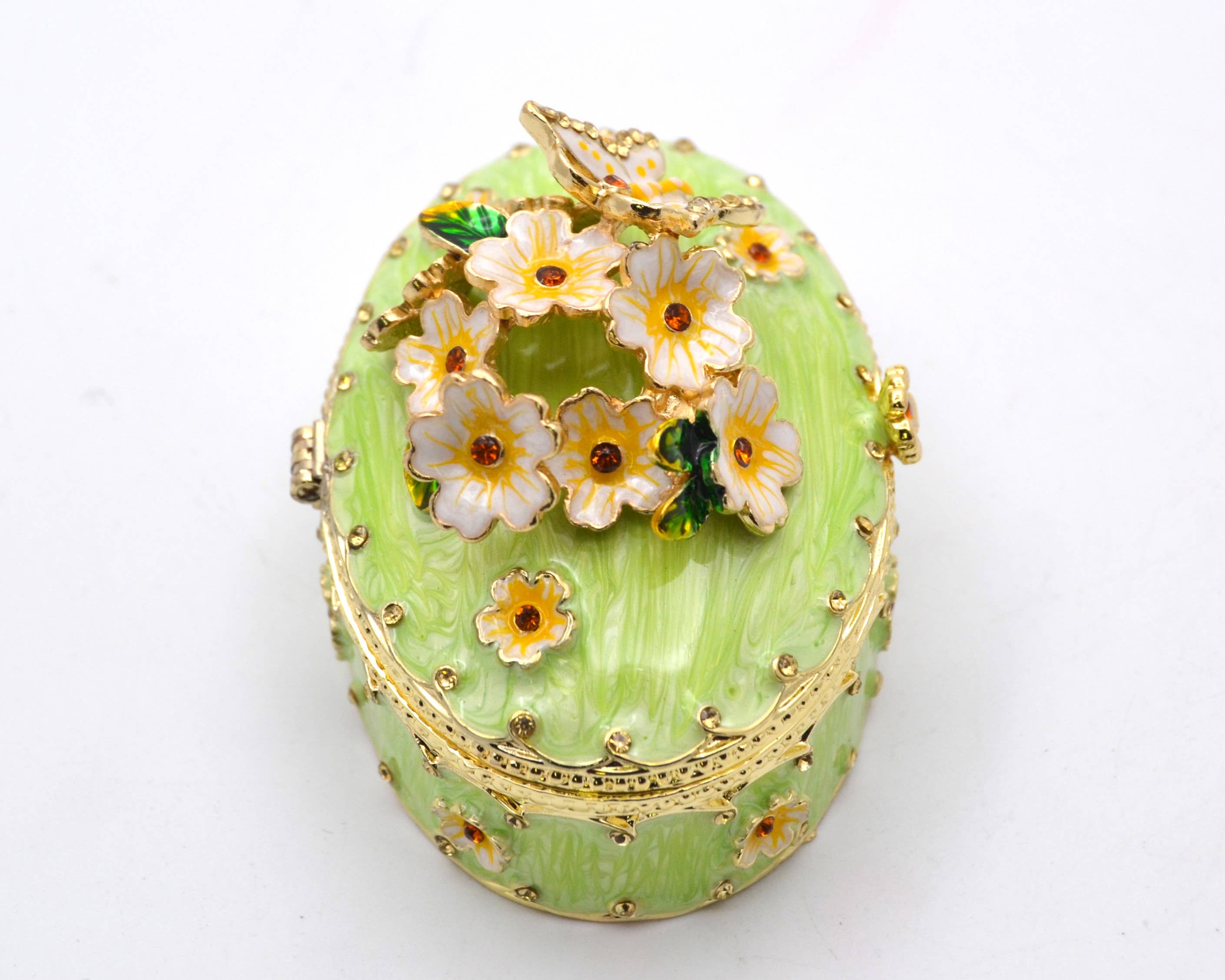 Ciel Collectables - Wholesale Jewelry Dish - Oval Shape Floral & Butterfly Trinket Box. 9