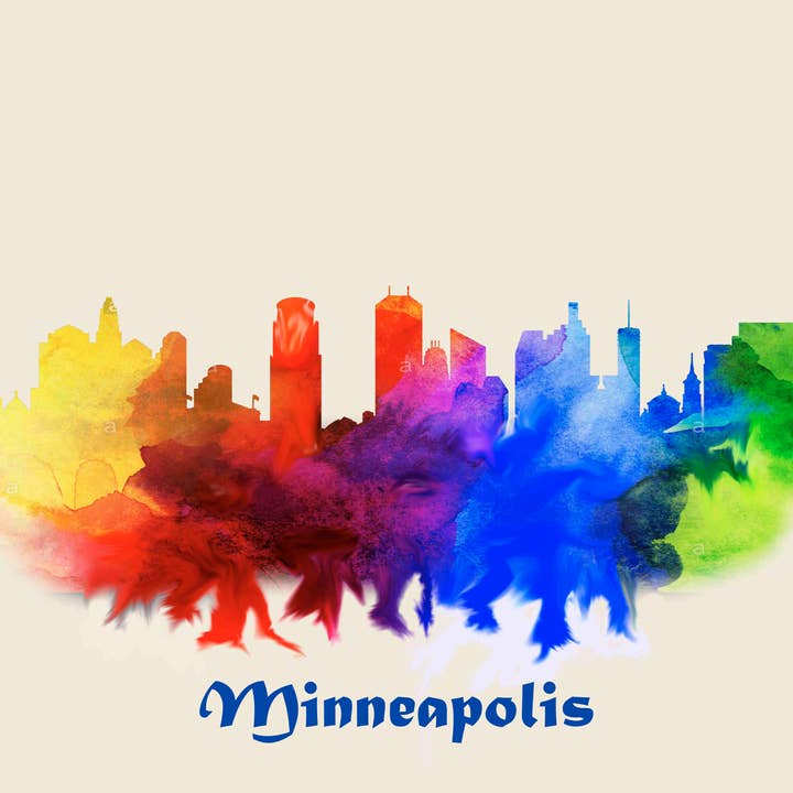 City Of Minneapolis Skyline Poster Watercolor Art for wholesale by BMS BIZ