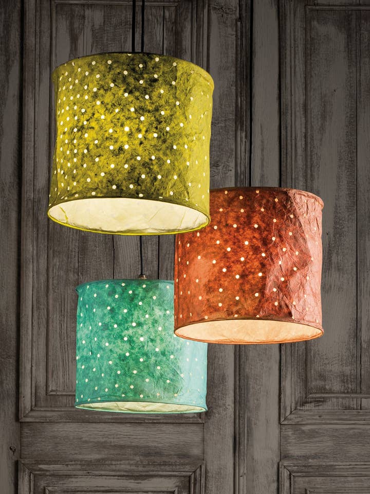 Paralume in carta Dotty Lokta per la vendita all'ingrosso da parte di Namaste