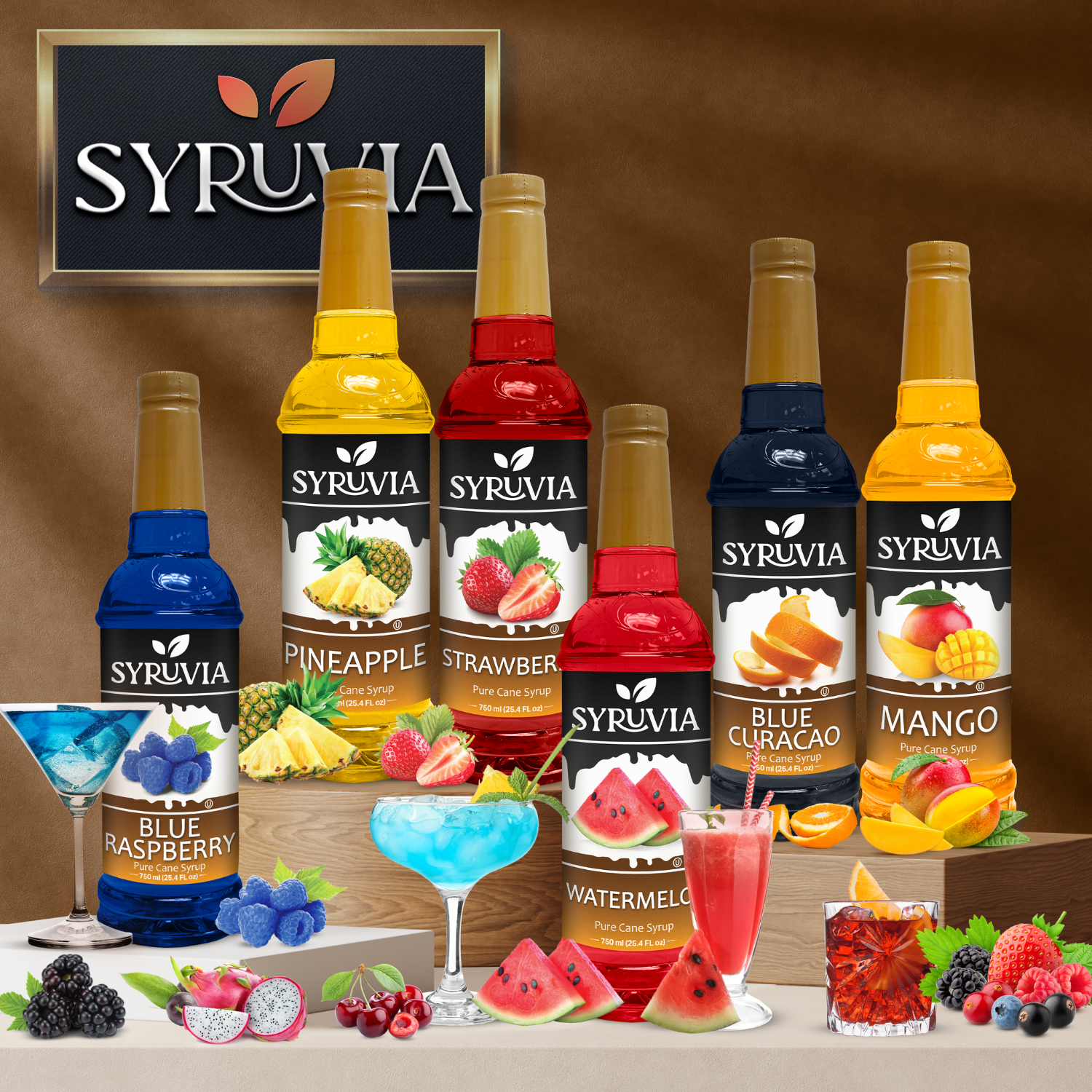 Syruvia - Vente Mélange/sirop pour cocktails - Sirop de framboise bleue5