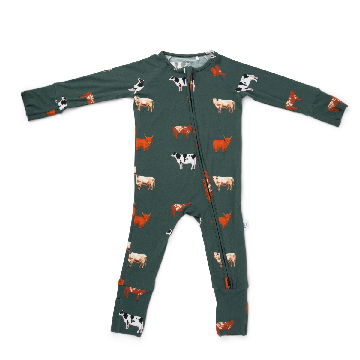 bug + bean kids - Wholesale Jumpsuit - Baby - Bamboo Zip Convertible Romper – Green Cow Baby Pajamas5