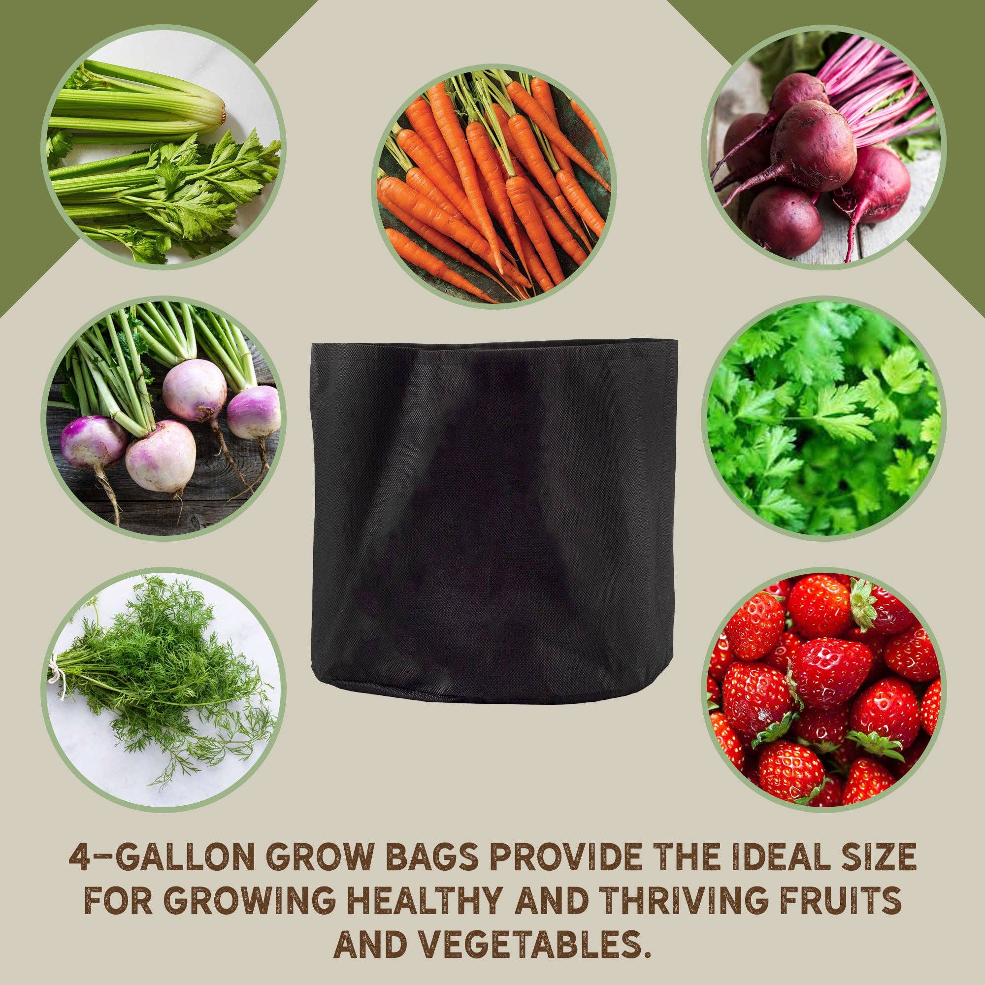 Kurated Korner – Vaso de plantas por atacado – Sacos de Cultivo Pretos de 4 Galões Esterno (4 unidades)2