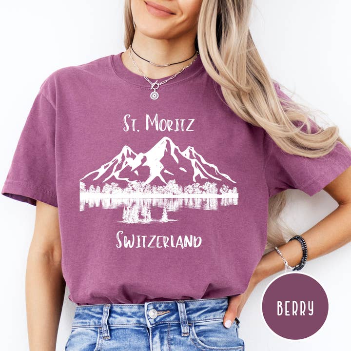 St Moritz Switzerland Comfort Colors® Tee for wholesale by CindyL Boutique