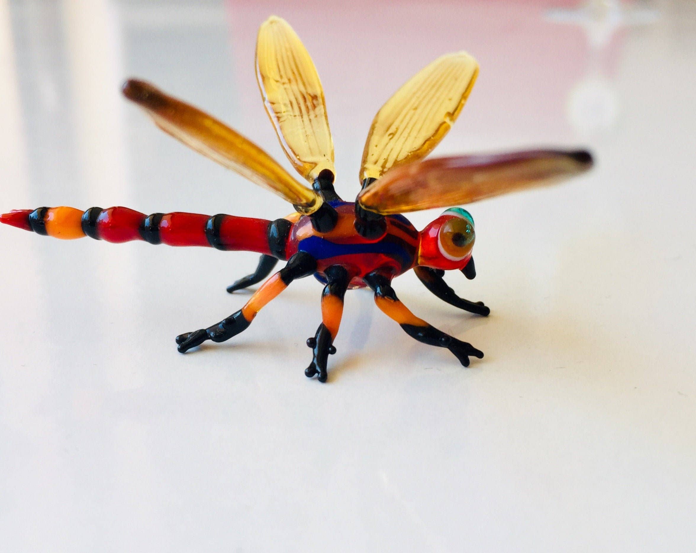 Adamodart - Wholesale Decorative Figurine - Glass dragonfly figure, hand blown insect decor, lampwork3