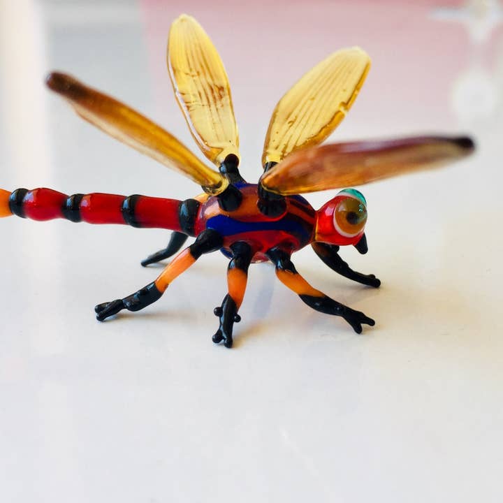 Adamodart - Wholesale Decorative Figurine - Glass dragonfly figure, hand blown insect decor, lampwork3