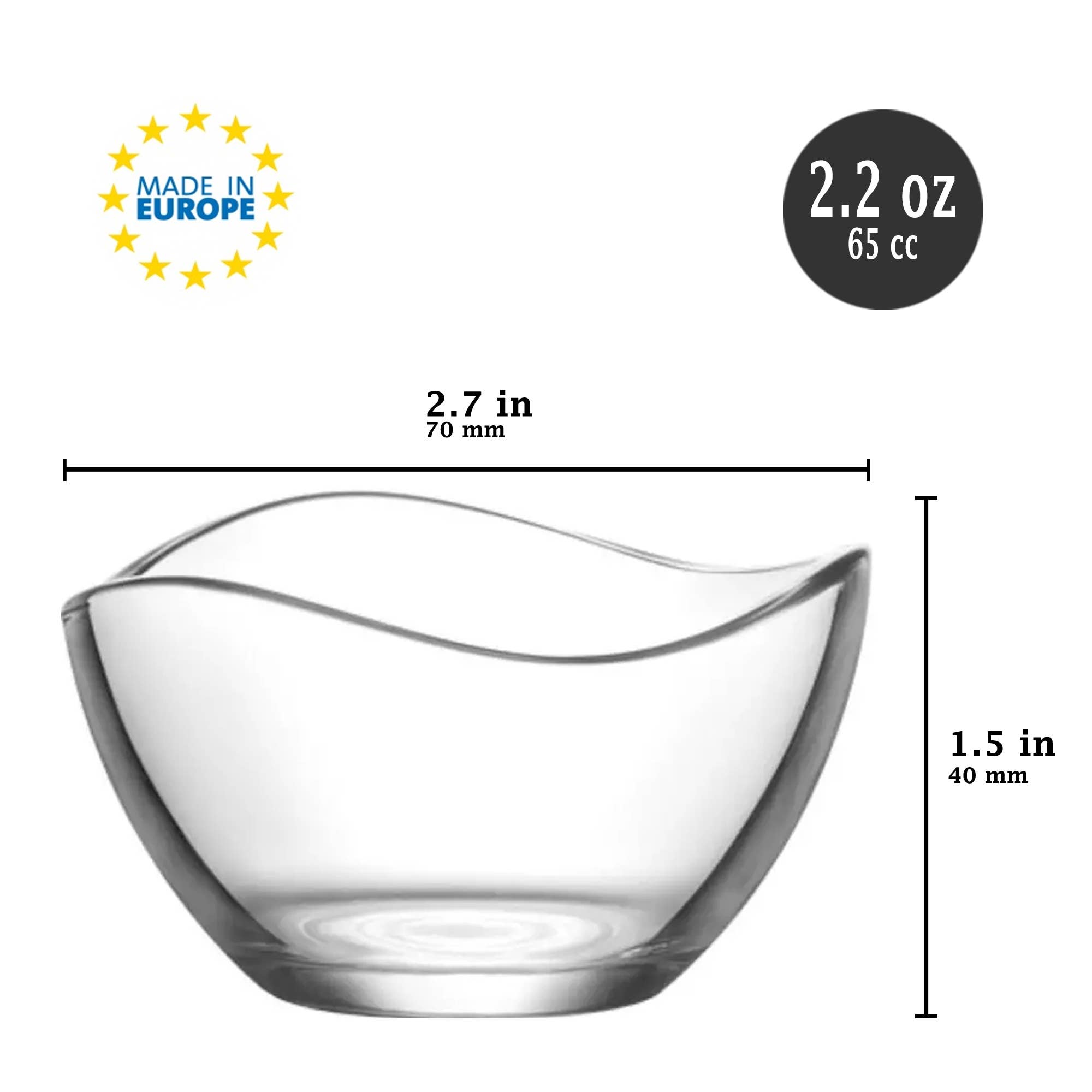 Hakan - Wholesale Condiment/Dip Bowl - Vira Glass Pinch Bowls Set, Small Ingredient Bowls, 2.25 oz1