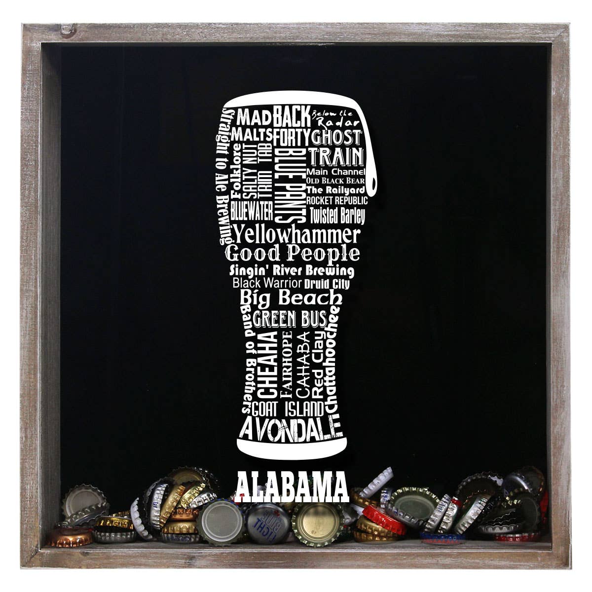 Torched Products – Großhandel 3D-Wandkunst – Cap Collector-Beer Typografie Shadow Box — Farmhouse Antique0