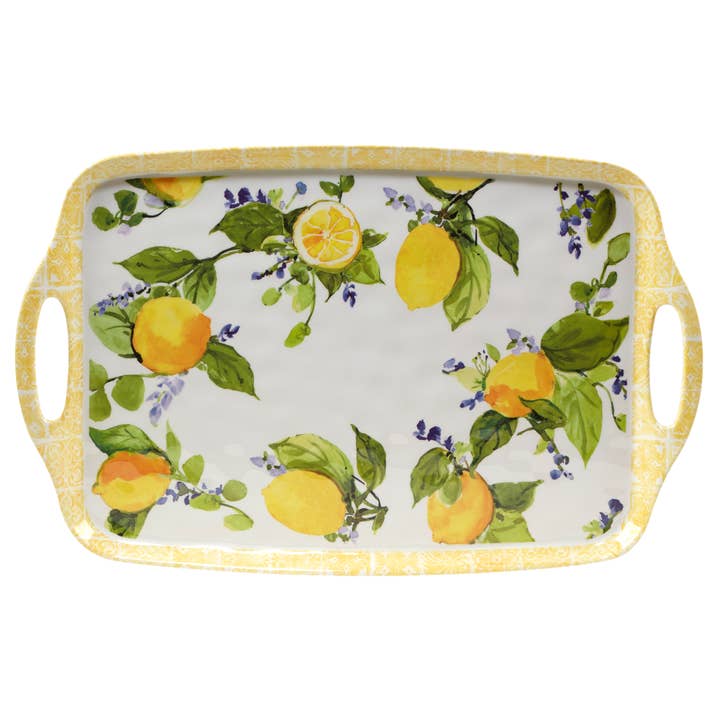 Lemon Zest Melamine - HW Rectangular Tray 19 x 12 for wholesale by Certified International
