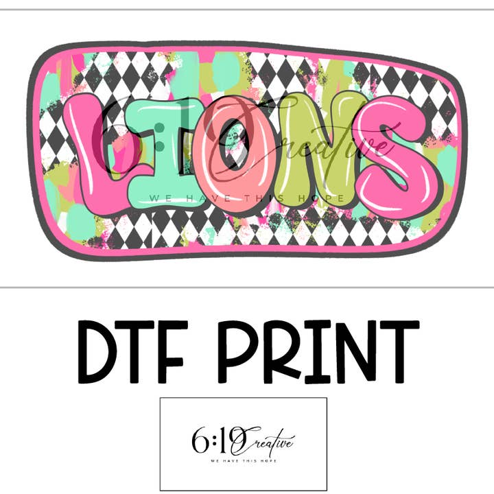 Lions Bright Brush Strokes DTF Print for wholesale by 6:19 Creative
