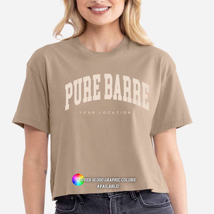 Custom Logo or Design Athletic Wear Flowy Crop Top T-Shirt for wholesale by Faith & Life Christian Brands