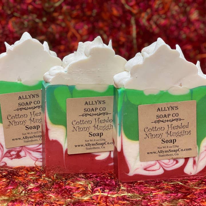 Cotton Headed Ninny Muggins Soap for wholesale by Allyn’s Soap Co.