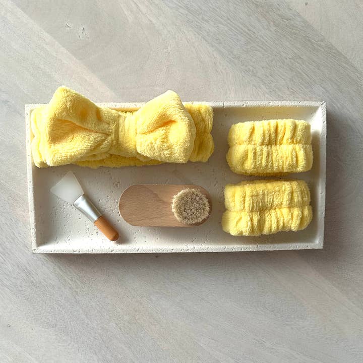 Caja de Regalo Ecológica Set de Regalo Facial de Spa para Autocuidado en Amarillo para venta al por mayor de GreenWave