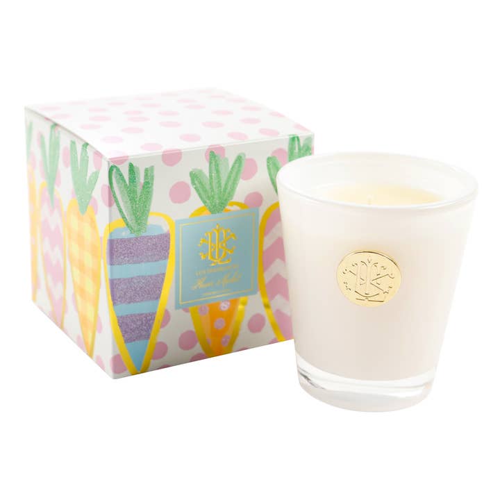 FLOWER MARKET 8OZ DESIGNER BOXED CANDLE for wholesale by LUX FRAGRANCES