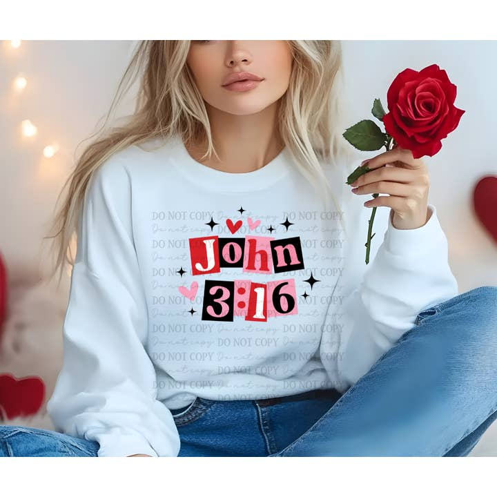 6650 - Jean 3:16 Saint-Valentin *Transfert DTF pour la vente par It's Transfer Time