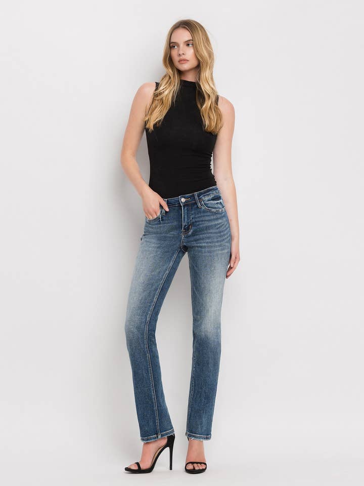 MID RISE SLIM STRAIGHT JEANS LV1027 for wholesale by Lovervet by VERVET