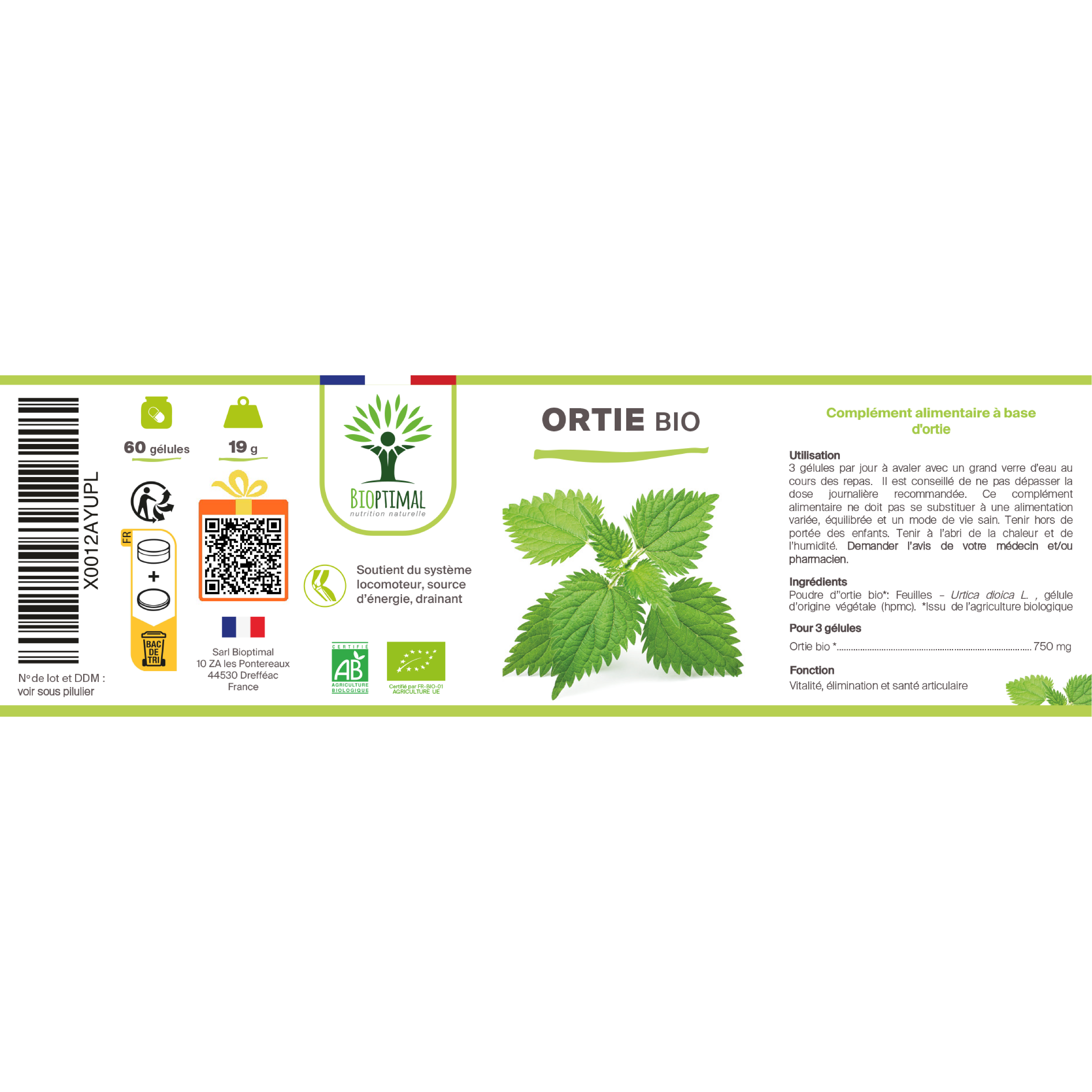 Bioptimal - Wholesale Oral Supplement/Vitamin - Organic nettle - Food supplement - in capsules12