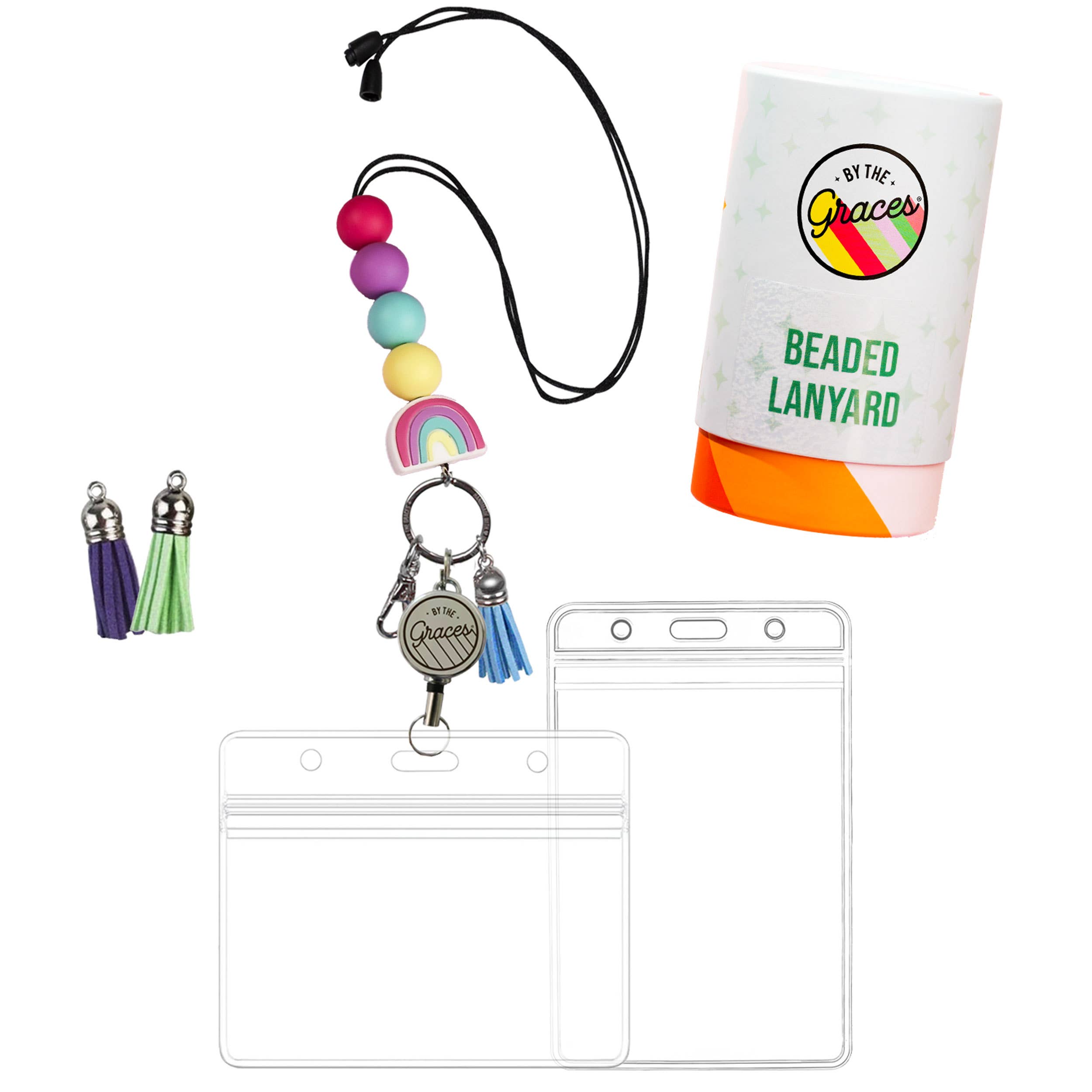 By the Graces – Fita porta-chaves – Mulher por atacado – Razzle Deslumbre Rainbow Lanyard (Presente perfeito para enfermeiros!)1