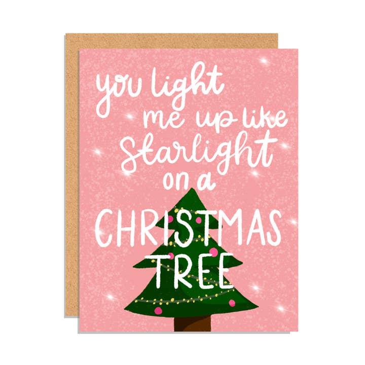 Glittery Christmas Greeting Card for wholesale by Paper Rings Press