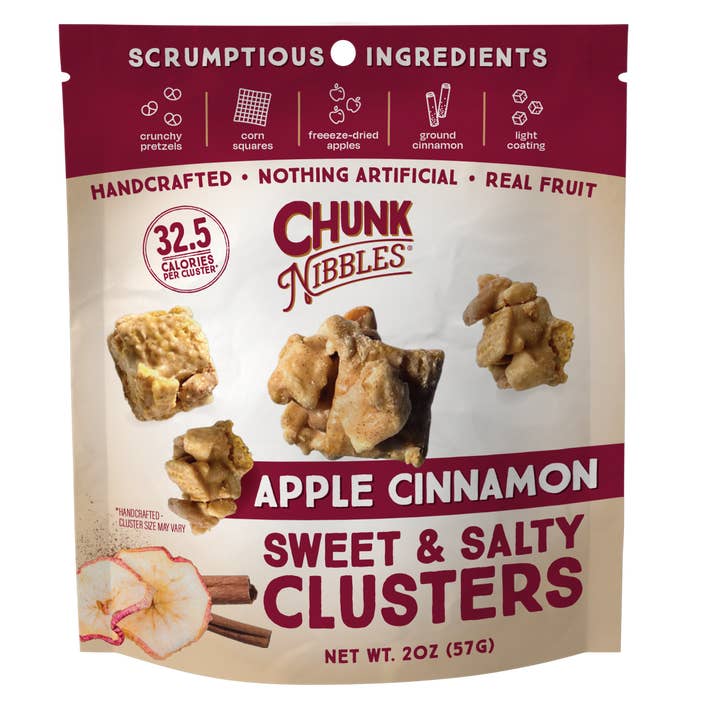 Morceaux de Pomme Cannelle 2oz Pack Snack pour la vente par Chunk Nibbles