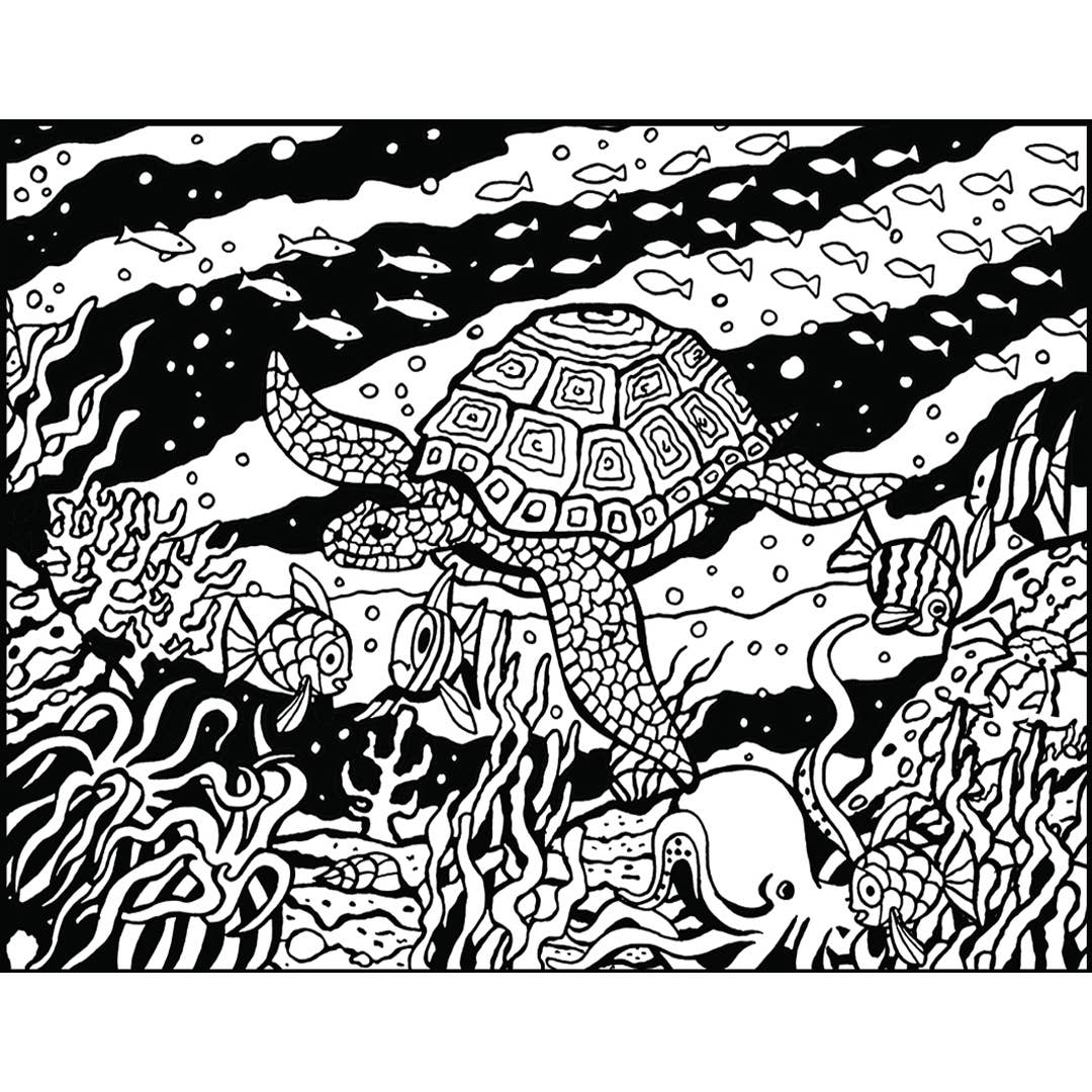 Colorvelvet - Vendita all'ingrosso Libro da colorare e attività - Bambini e neonati - Tartaruga Acquario1