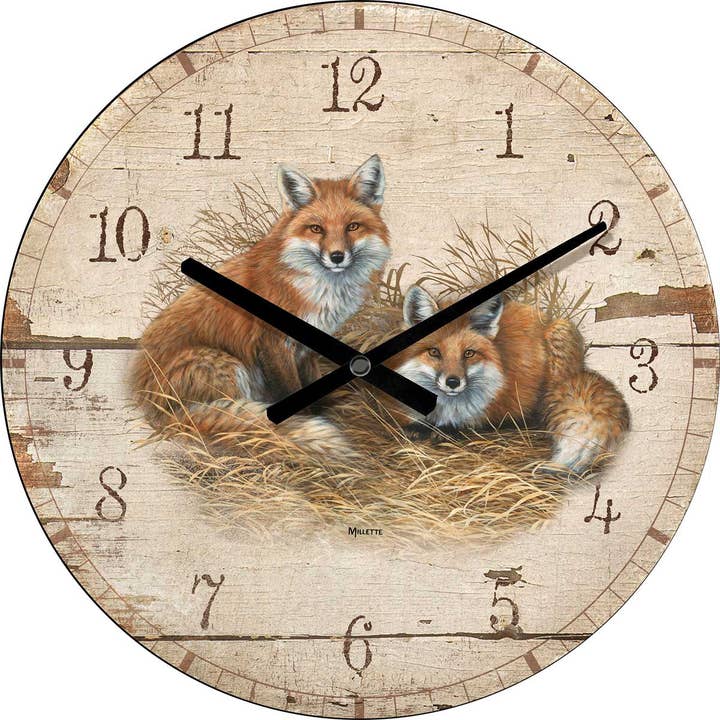 HORLOGE RUSTIC FOX 21" - MILLETTE pour la vente par Art Brand Studios