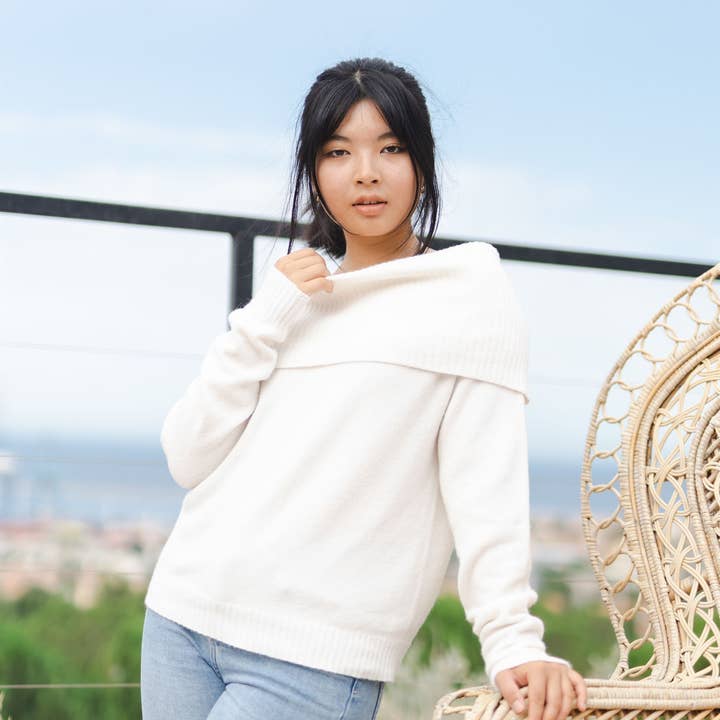 Cecile Wang - Wholesale Knit Sweater - Women's - YF570545 Off Shoulder Sweater4