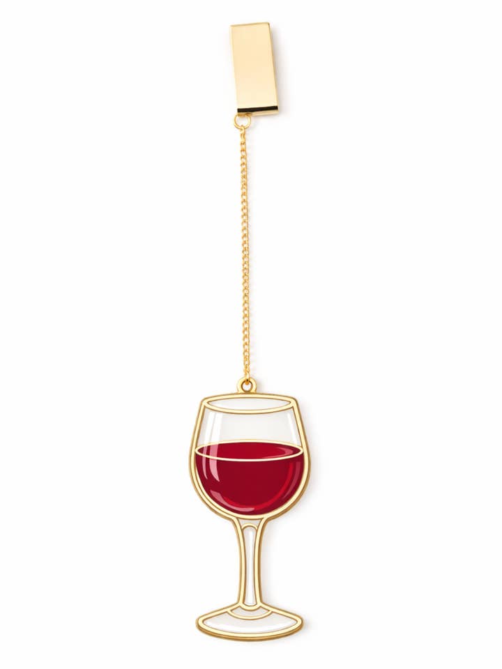 Glass of Wine Enamel Bookmark for wholesale by Planned and Proper