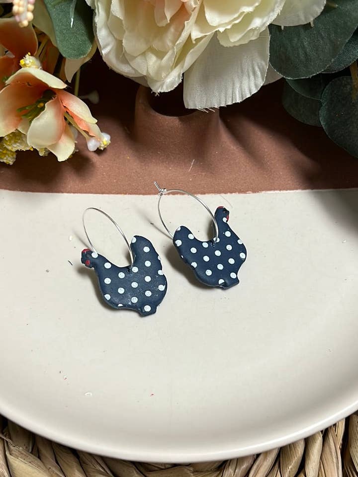 Navy Polkadot Kylling Hoop for engroshandel hos Mom & Me Gioielli