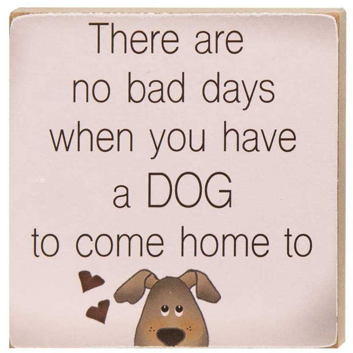 The Hearthside Collection - Wholesale Sign - Always Kiss Your Dog Goodnight Block, 3 Assorted3