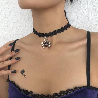 Collar colgante creativo de araña de encaje retro al por mayor para venta al por mayor de Gooddiy