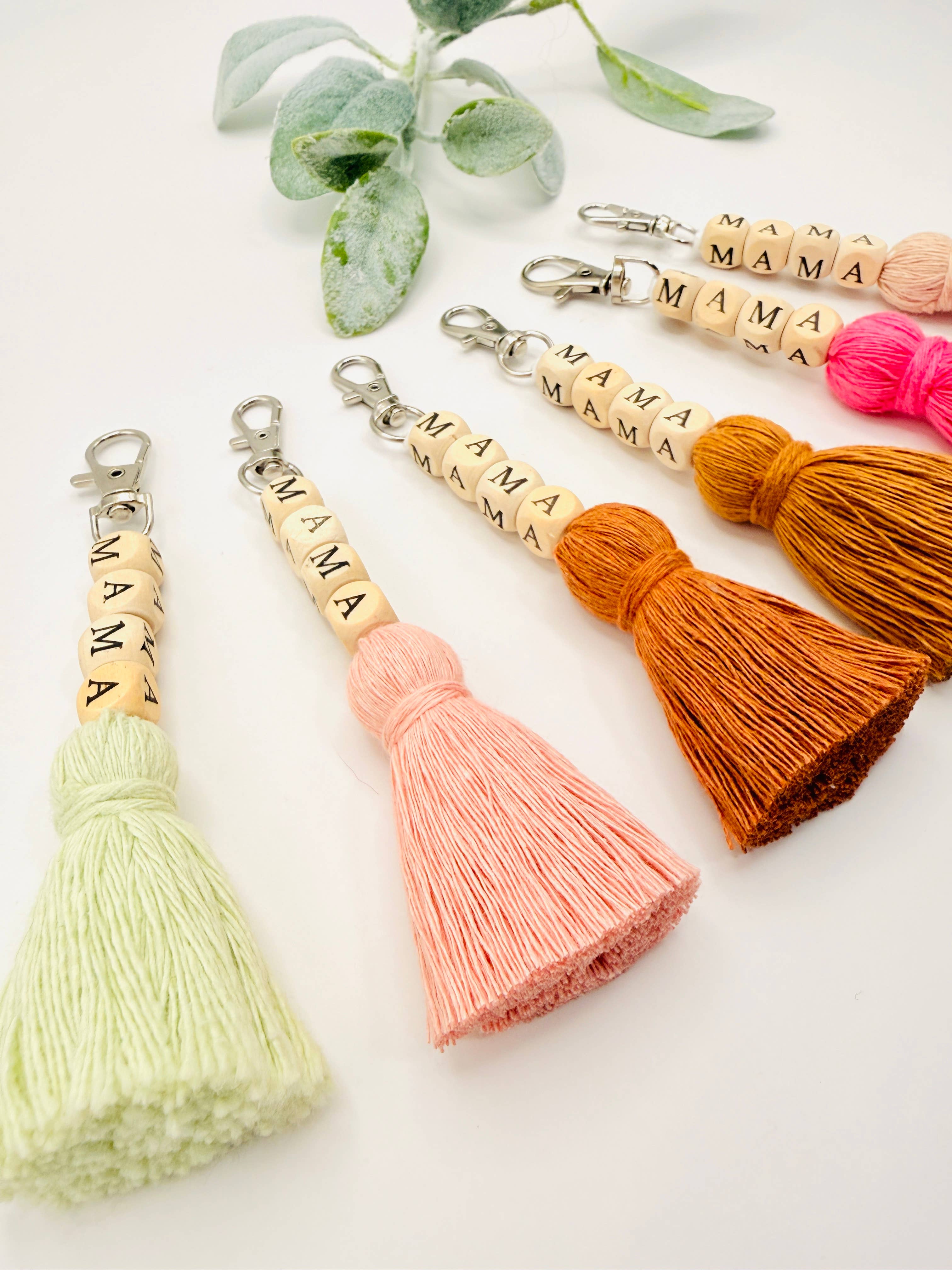MarissaDDesigns - Wholesale Keychain - Women's - Macrame Mama Tassel Keychain | Handmade Boho Keychain | Mama5