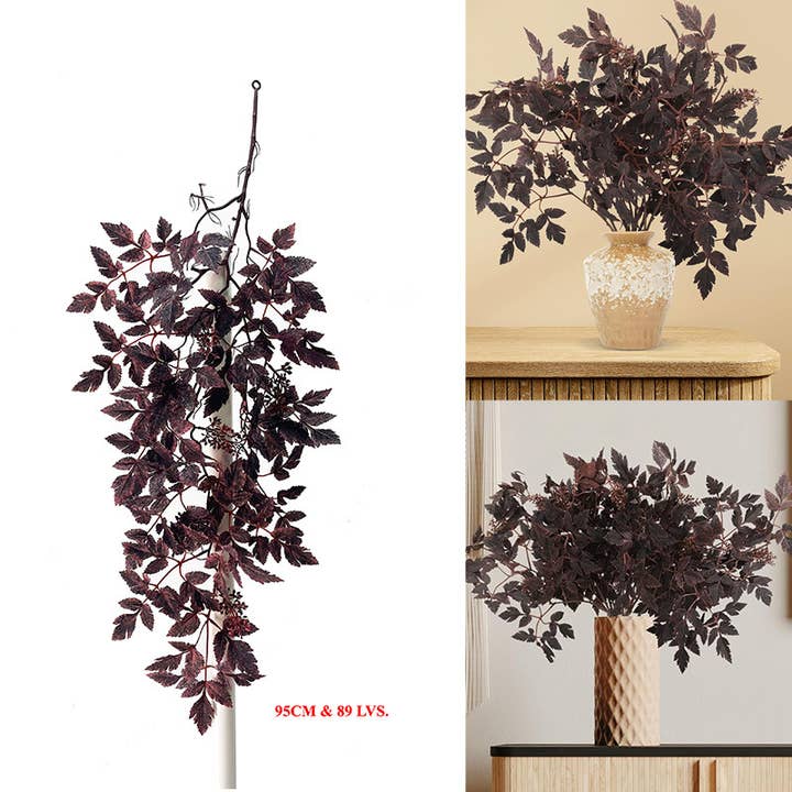 Sweet Home Deco - Wholesale Artificial Plant - Plum Fake Cimicifuga Ramosa Leaves Branches 3